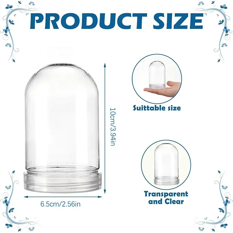 Plastic Dome Clear - Clear Plastic Dome Display Case with