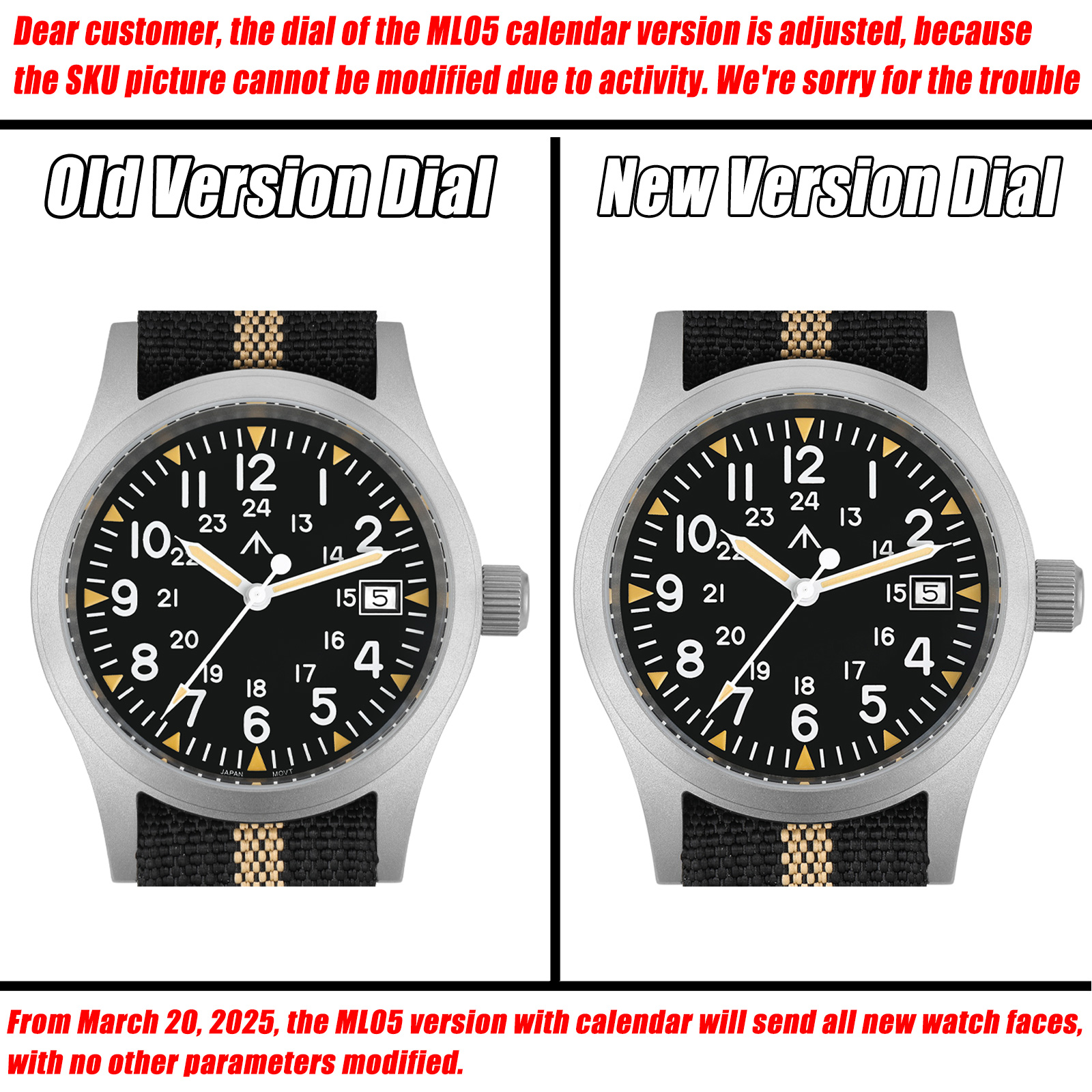 Militado ML05 Military Watch R - Plastic Dome Clear review and price