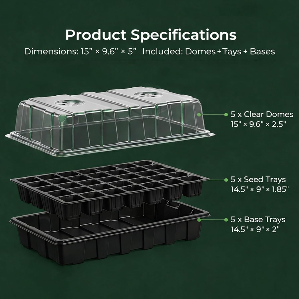 5-Set Seed Starter Tray Kits,  - Humidity Dome Kit review and price