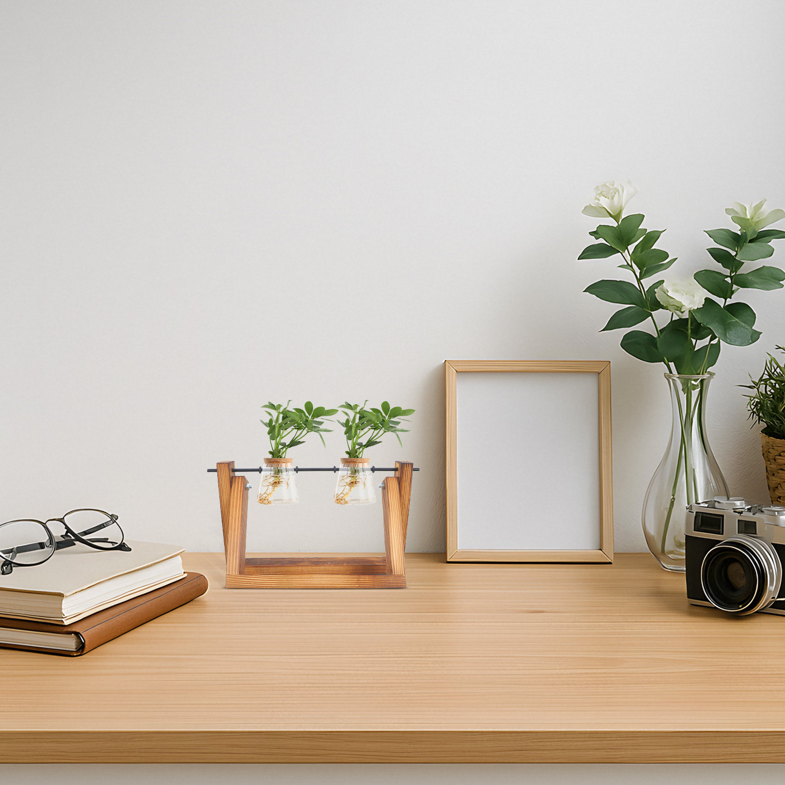 Hydroponic Vase Stand Wooden P - Propagation Station Vase review and price