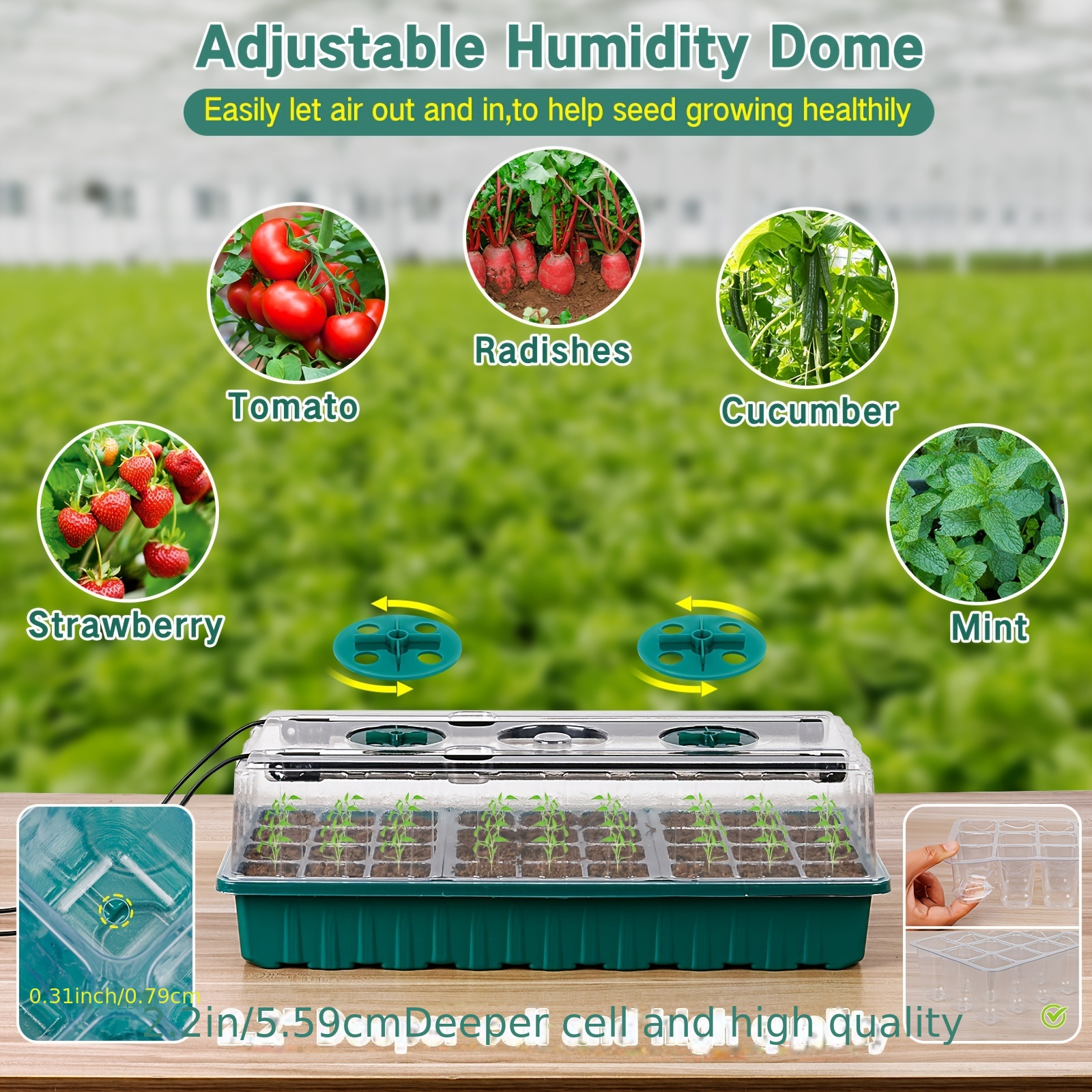2PCS 72-Cell Seed Growing Kit  - Humidity Dome Kit review and price