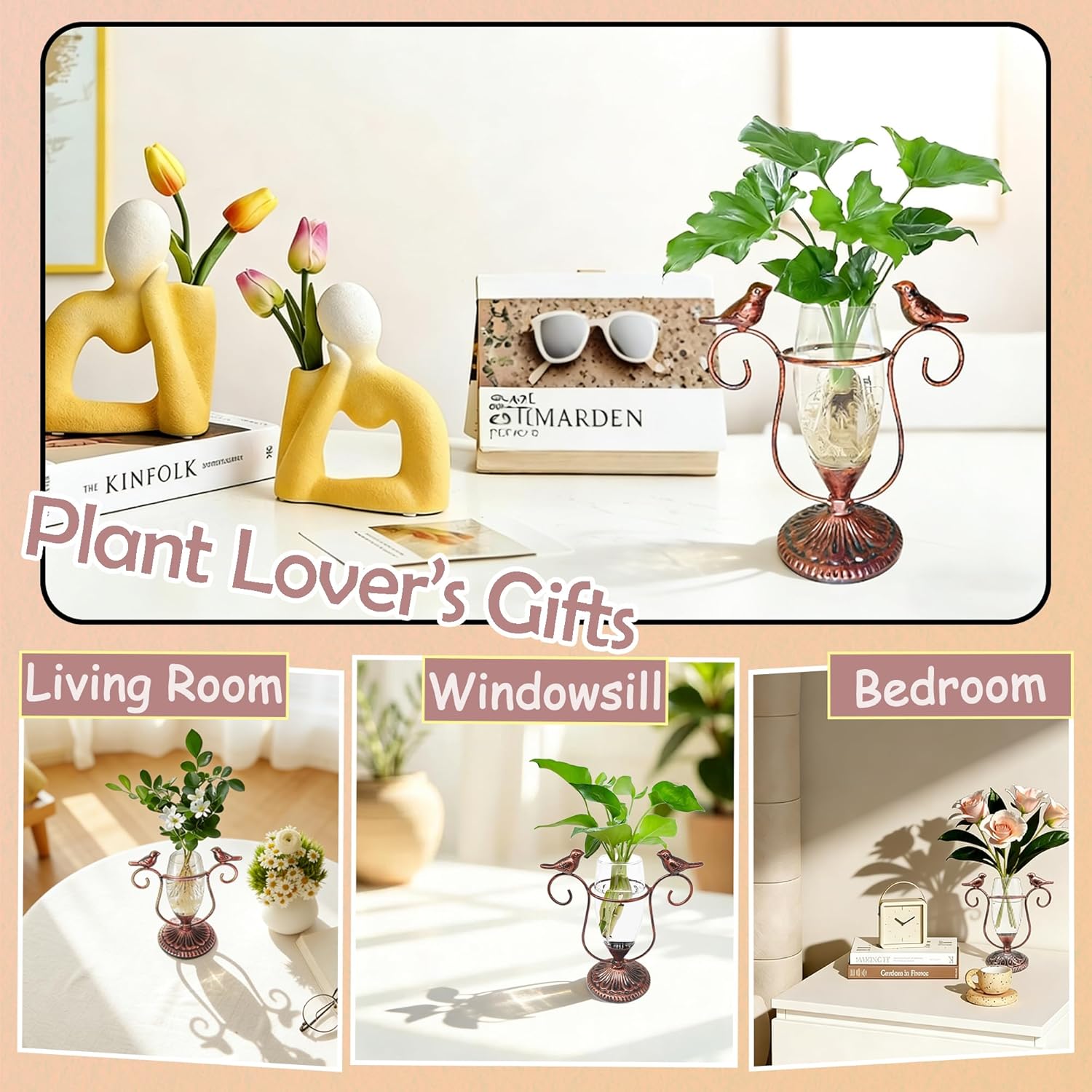 2 Vintage Copper Bird Plant Pr - Propagation Station Vase review and price