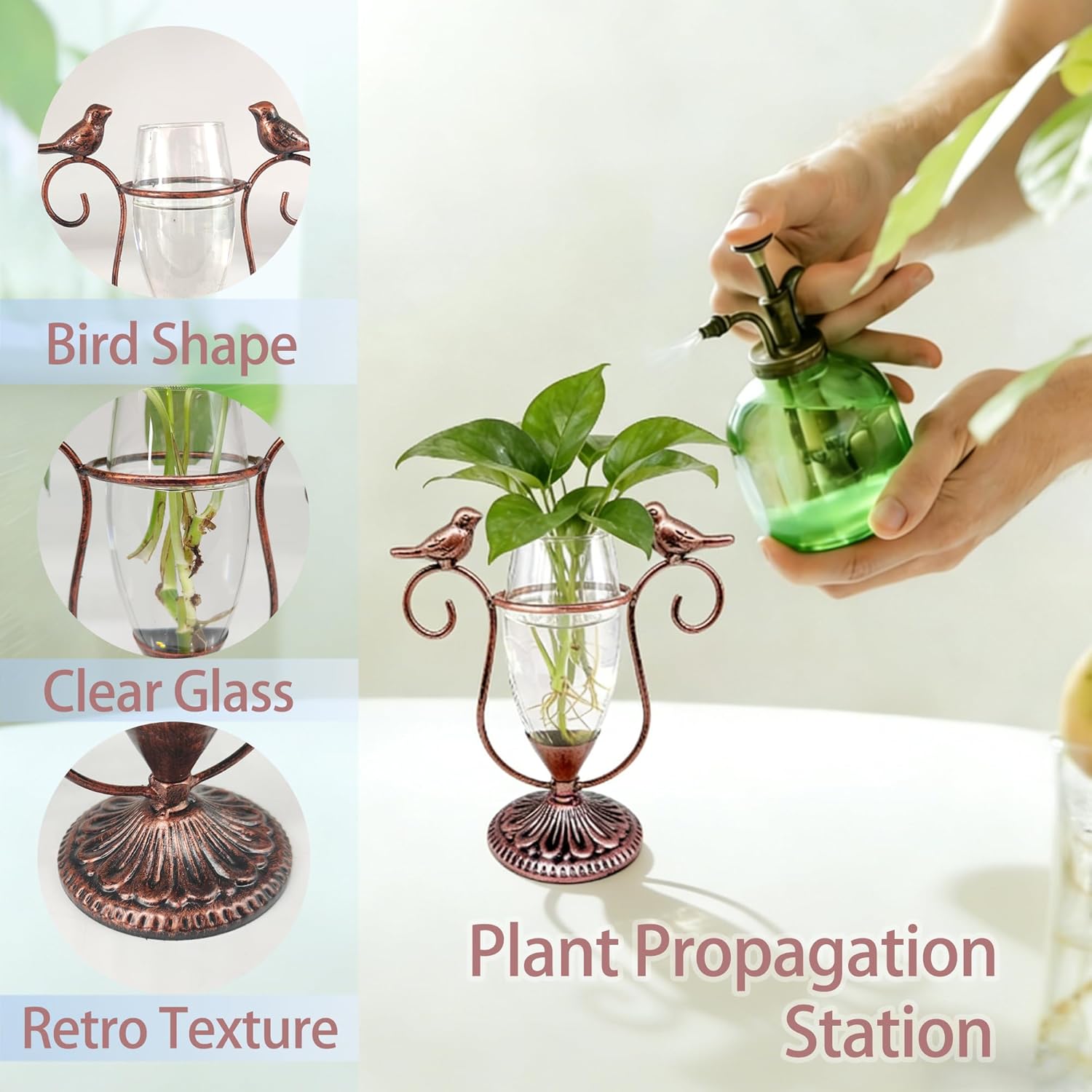2 Vintage Copper Bird Plant Pr - Propagation Station Vase review and price